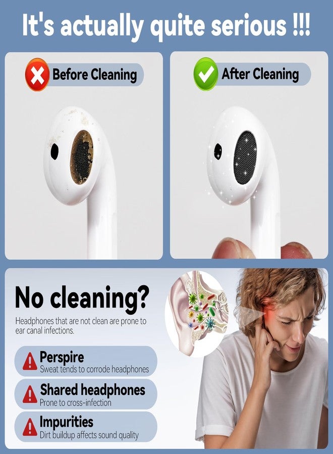 Wowwat for Airpods Cleaner Kit,Bluetooth Earbuds 3 in 1 Multi-Function Cleaning Pen and Cleaning Putty,for Airpods Pro Phone Charging Port,Earbuds,Headphone, iPod,Case,iPhone,ipad,Laptop - Image 3
